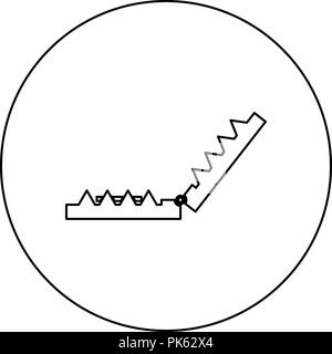 Trap Symbol Farbe Schwarz im runden Kreis Umrisse Vektor I Stock Vektor