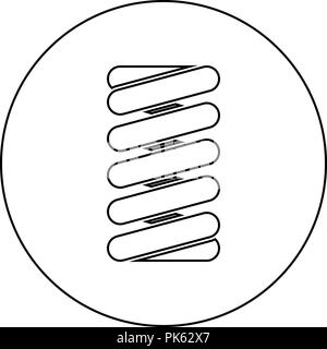Die verbindungsfeder Symbol Farbe Schwarz im runden Kreis Umrisse Vektor I Stock Vektor