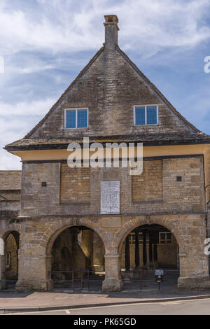 Der alte Markt Haus im Zentrum von Minchinhampton Stockfoto