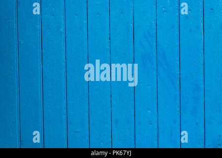 Hintergrund der blau lackierten hölzernen Planken Stockfoto