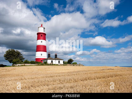 Das einzige unabhängig betriebene Leuchtturm in Großbritannien an Happisburgh ist auch der älteste Leuchtturm in East Anglia. Happisburgh, Norfolk Stockfoto