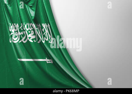 Isolierte Saudi Arabien Fahne winken 3d Realistische Saudi-arabischen Flagge gerendert Stockfoto