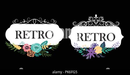 Hand cute floral logo Vorlage erstellt Stock Vektor