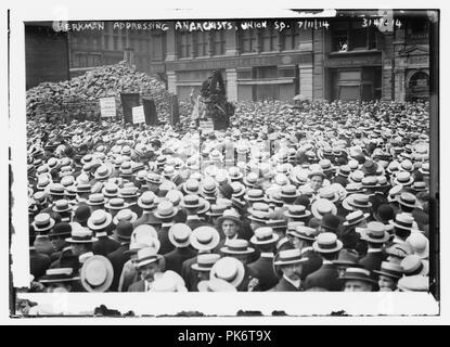 Berkman Adressierung Anarchisten, Union Sq., 7-11-14 Stockfoto