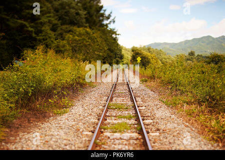 Die Matubarako Station, ein unbemanntes Bahnhof, der koumi Linie in Japan Stockfoto