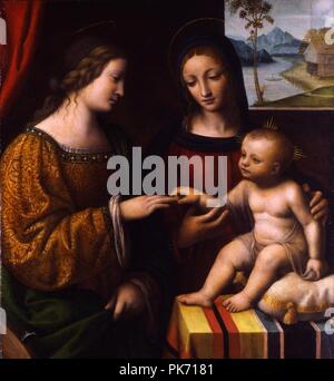 Bernardino Luini - mystischen Vermählung der Heiligen Katharina- Stockfoto