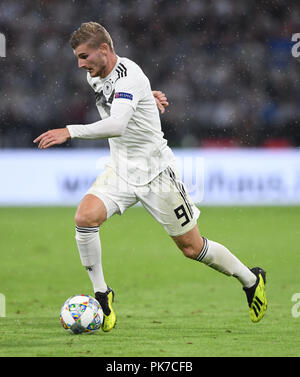München, Deutschland. 06 Sep, 2018. Timo Werner (Deutschland). GES/fussball/UEFA-Nationen Liga, 2018/19, 1.Spieltag: Deutschland - Frankreich, 06.09.2018 Fußball/Nationen Liga: Deutschland vs Frankreich, München September 6, 2018 | Verwendung der weltweiten Kredit: dpa/Alamy leben Nachrichten Stockfoto