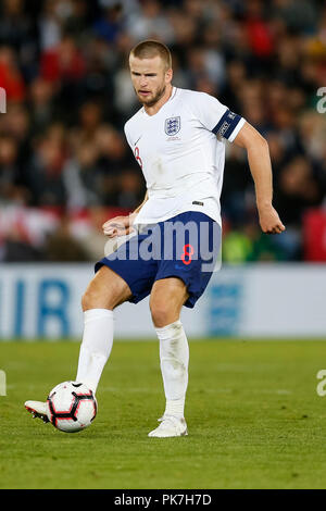 Eric Dier in England während der internationalen Freundschaftsspiel zwischen England und in der Schweiz an King Power Stadion am 11. September 2018 in Leicester, England. (Foto von Daniel Chesterton/phcimages.com) Stockfoto