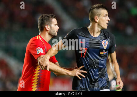 Elche, Spanien. 11 September, 2018. Die kroatischen Spieler Ivan Santini (17) UEFA Nationen Liga, Gruppe 4, Liga A, Übereinstimmung zwischen Spanien und Kroatien am Martinez Valero Stadion. © ABEL F. ROS/Alamy leben Nachrichten Stockfoto