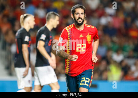 Elche, Spanien. 11 September, 2018. Isco während des Spiels im UEFA Nationen Liga, Gruppe 4, Liga A, Übereinstimmung zwischen Spanien und Kroatien am Martinez Valero Stadion. © ABEL F. ROS/Alamy leben Nachrichten Stockfoto