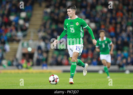 Belfast, Nordirland. Dienstag, 11 September, 2018 Jordan, Jones von Nordirland in Aktion Quelle: Graham Service Credit: Graham Service/Alamy leben Nachrichten Stockfoto