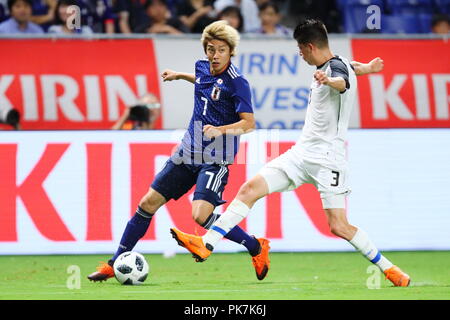 Osaka, Japan. 11 Sep, 2018. Junya Ito (JPN) Fußball: kirin Challenge Cup 2018 Match zwischen Japan 3-0 Costa Rica bei Panasonic Stadion Suita in Osaka, Japan. Credit: Naoki Nishimura/LBA SPORT/Alamy leben Nachrichten Stockfoto