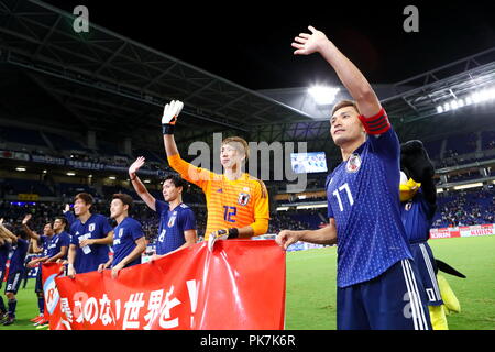 Osaka, Japan. 11 Sep, 2018. Japan Team Group (JPN) Fußball: kirin Challenge Cup 2018 Match zwischen Japan 3-0 Costa Rica bei Panasonic Stadion Suita in Osaka, Japan. Credit: Naoki Nishimura/LBA SPORT/Alamy leben Nachrichten Stockfoto