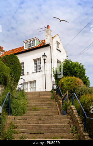 Vereinigtes Königreich, England, Yorkshire, Filey, Schritte bis zur Queen Street vom Meer entfernt Stockfoto