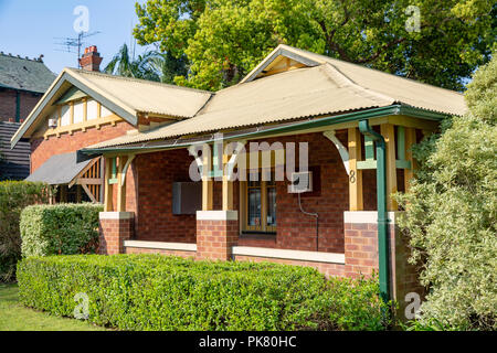 Traditionelle Australische brick Föderation Stil home in Madison, New South Wales, Australien Stockfoto