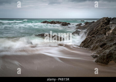 Flut, Fistral Beach, Newquay, Cornwall Stockfoto