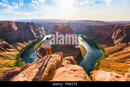 Schöne Hufeisen auf sonnigen Tag, Seite, Arizona, Usa beugen. Stockfoto