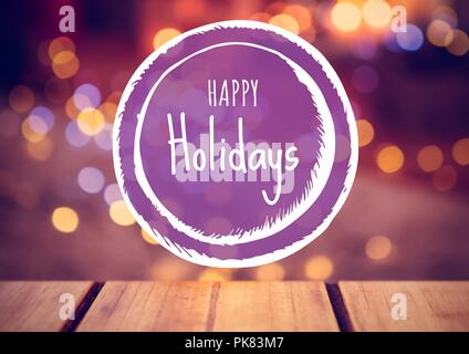Happy holidays Text mit magischen Lichter Stockfoto