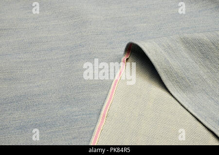 Stoff jeans Hellblau. 100% Baumwolle. Stockfoto