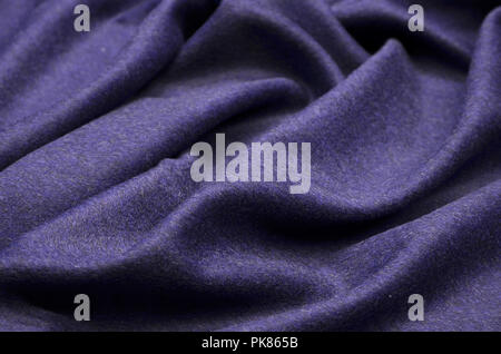Fabric, Dunkelblau, Melange aus Alpaka und Wolle. Stockfoto