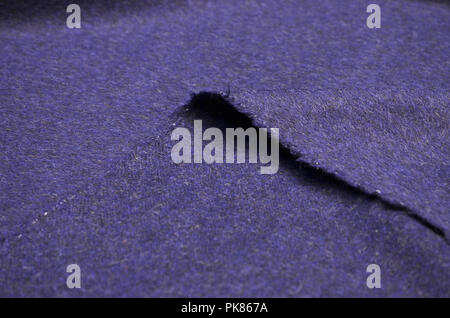 Fabric, Dunkelblau, Melange aus Alpaka und Wolle. Stockfoto