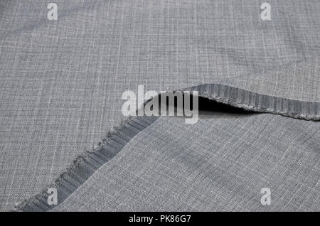 Anzug Stoff, Melange, grau Wolle. Stockfoto