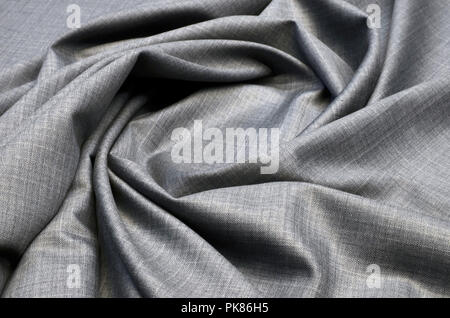 Anzug Stoff, Melange, grau Wolle. Stockfoto