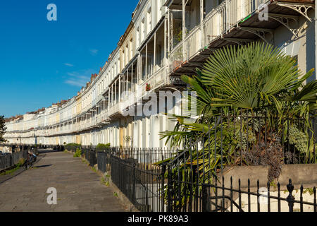 Clifton Bristol England September 07, 2018 Royal York Halbmond, ein schönes Beispiel für die georgianische Architektur Stockfoto