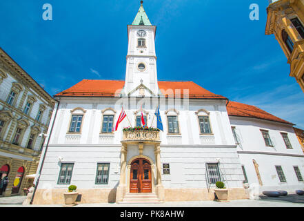 Rathaus Palast auf König Tomislav Platz in Varazdin Kroatien Stockfoto