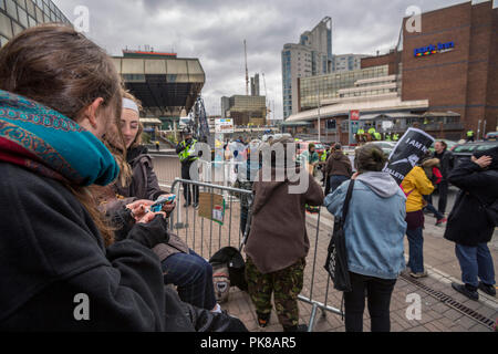 Cardiff, UK, Arme Fair Protest Cardiff Stockfoto