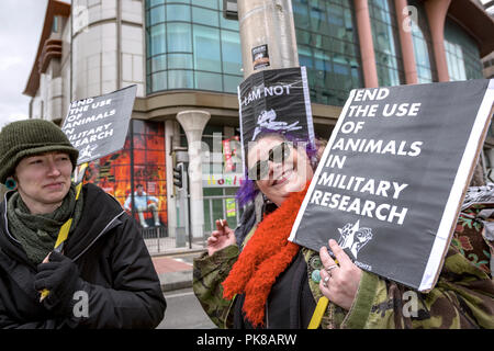 Cardiff, UK, Arme Fair Protest Cardiff Stockfoto