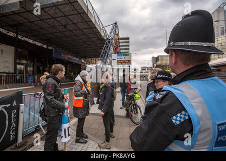 Cardiff, UK, Arme Fair Protest Cardiff Stockfoto