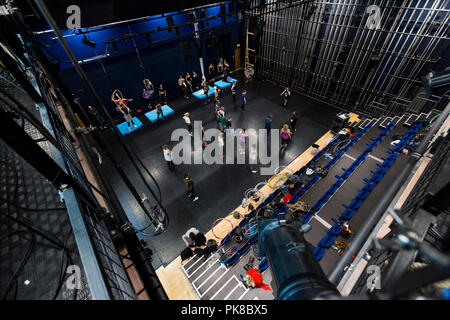 Cardiff, Großbritannien. März 2018. Verschiedene Schüsse aus der Walisischen Hoop Übereinkommen, die jährlich an der Nationalen Dance Company für Wales. Stockfoto