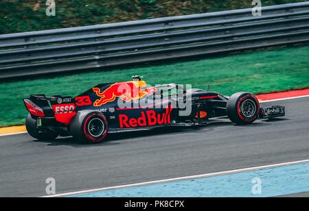 Max Verstappen in seinem Red Bull an der belgischen Grand Prix 2018... weiter Max! Stockfoto