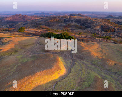 Eine Luftaufnahme iof die Marslandschaft des Domboshawa Simbabwe Stockfoto