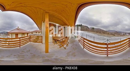 360 Grad Panorama Ansicht von Szalajkaliget Hotel Guesthouse Terrasse