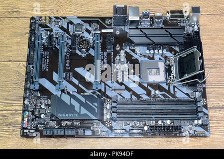 Motherboard Gigabit für den Prozessor von Intel. Stockfoto