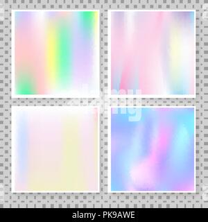 Holographische abstrakte Hintergründe gesetzt. Stock Vektor
