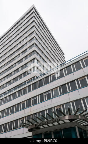 Sanierung und Erweiterung der 1960er Jahre Finsbury Turm wird voraussichtlich im Jahr 2019 abgeschlossen sein. Stockfoto