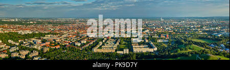 Antenne Panorama von München. München, Bayern, Deutschland Stockfoto