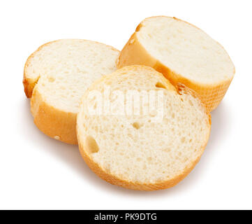 Scheiben baguette Pfad isoliert Stockfoto