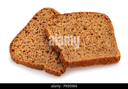 Braunes Brot Scheibe weg isoliert Stockfoto