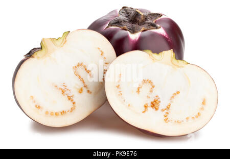 In Scheiben geschnitten Umlauf mauve Aubergine Pfad isoliert Stockfoto