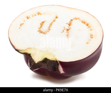 In Scheiben geschnitten Umlauf mauve Aubergine Pfad isoliert Stockfoto