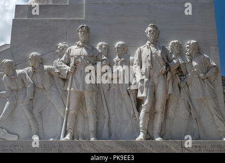 Die Alamo Kenotaph aka den Geist des Opfers Denkmal, Alamo Plaza, San Antonio, Texas, USA Stockfoto