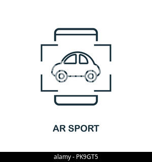 Augmented Reality Sport Symbol. Schwarzweiß-Design von Visual gerät Sammlung. UI. Pixel Perfect einfache Piktogramm augmented reality sport Symbol. Stockfoto