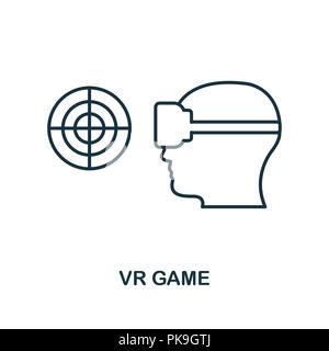 Virtual Reality Spiel symbol. Schwarzweiß-Design von Visual gerät Sammlung. UI. Pixel Perfect einfache Piktogramm virtual reality Spiel symbol. Web de Stockfoto