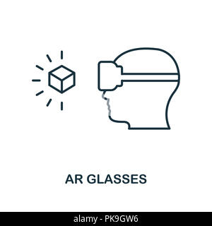 Augmented Reality Brille. Schwarzweiß-Design von Visual gerät Sammlung. UI. Pixel Perfect einfache Piktogramm augmented reality Brille ic Stockfoto