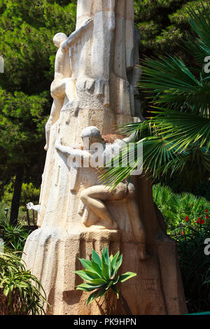 Statue der Entdecker der Höhlen von Nerja, Malaga, Spanien Stockfoto