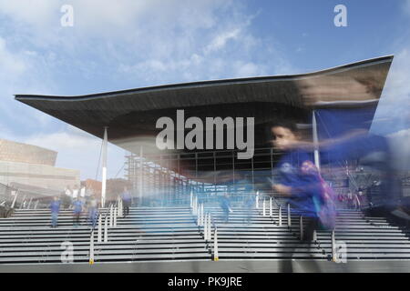 Der Senedd, Cardiff, Großbritannien, Oktober 2017 Stockfoto